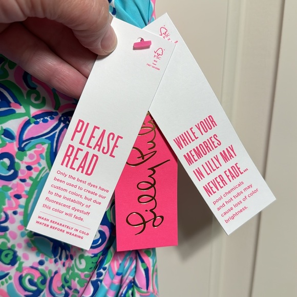 NWT Size 14 Lilly Pulitzer Justina Tankini top in Blue Horizon Jungle Sunrise - Picture 5 of 5